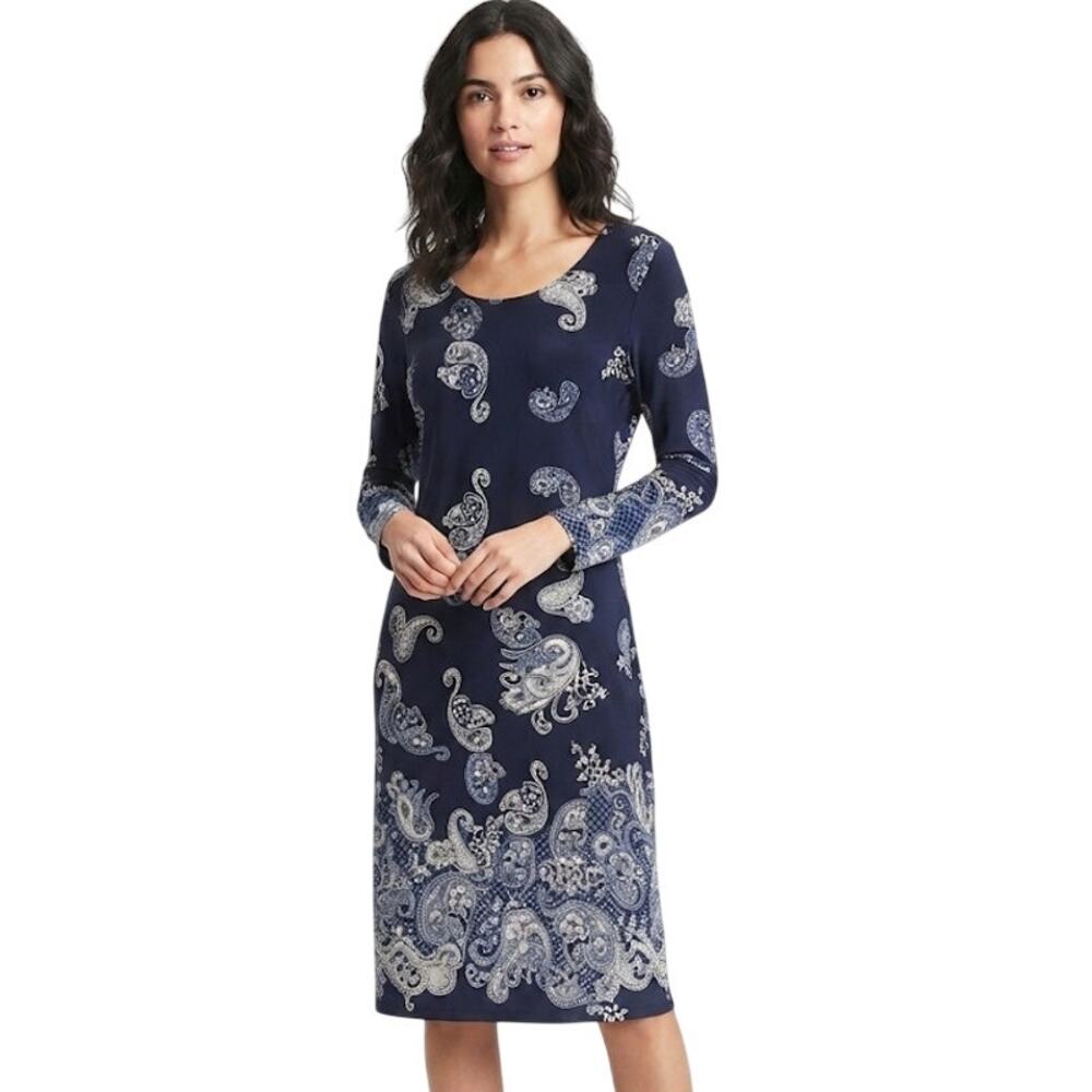 Glamour Midi Length Sheath Dress Paisley Floral Fall Plus Size XL
